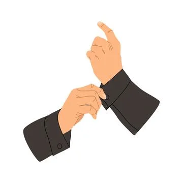 Hands of man with basic nail design. Vector illustration. Male manicure con.. Stock Illustration