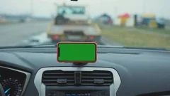 Steering wheel on a green screen backgro, Stock Video