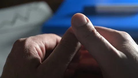 Hands of man gesturing in a desk talking about business 스톡 동영상 128318196