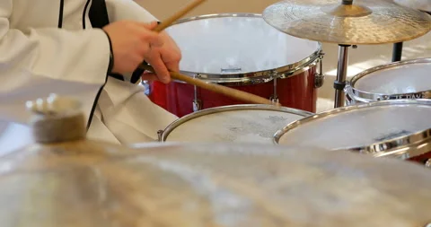 Hands of a man playing drums Stock Footage 103257494