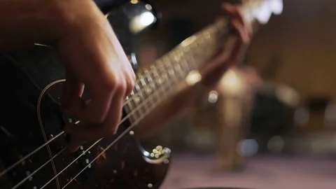 Hands of a Man Playing Electric Guitar Stock Footage 72158053