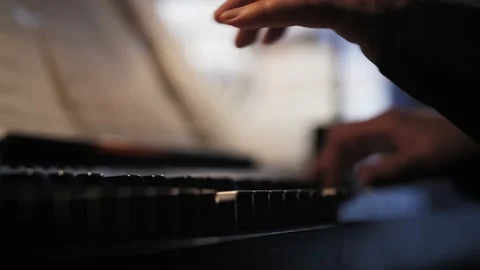 Hands of a man playing the piano Stock Footage 225490280