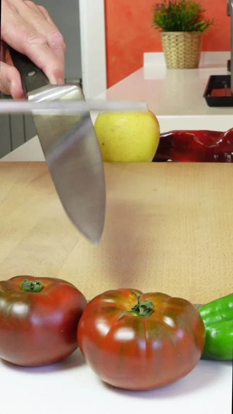 Hands of a man sharpening a kitchen knife Stock Footage 278922196