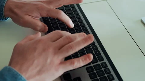 Hands Of A Man Typing On A Black Keyboard Stock Footage 275177573