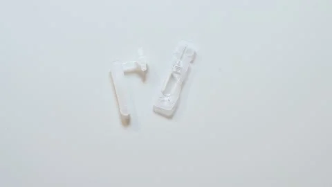 Hands of man using Covid-19 test kit. Rapid diagnostic antigen test Stock Footage 171126276