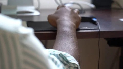 Hands of man working on computer Stock Footage 107325813