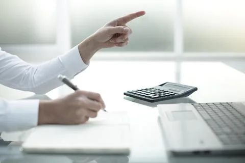 Hands of a man working in an office Foto stock