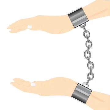 Hands in manacle Stock Illustration