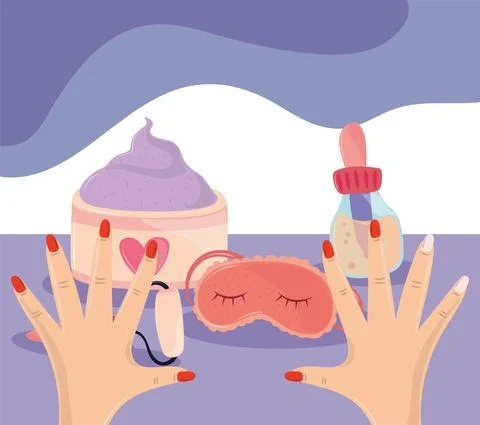 Hands manicure spa Stock Illustration