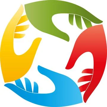 Hands, massage, physiotherapy, team, logo Stock Illustration
