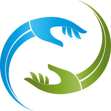 Hands, massage, physiotherapy, team, logo Stock Illustration