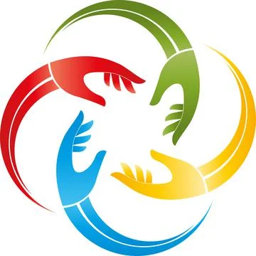 Hands, massage, physiotherapy, team, logo Stock Illustration