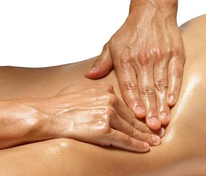 Hands Massaging Body Stock Photos
