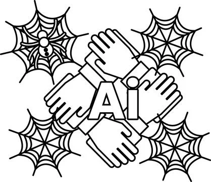 Hands meet center, forming unity gesture イラスト素材