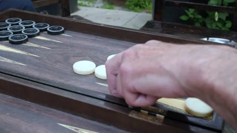 Hands of men playing backgammon Stock Footage 292739556