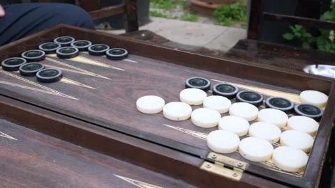 Hands of men playing backgammon Stock Footage 292739593