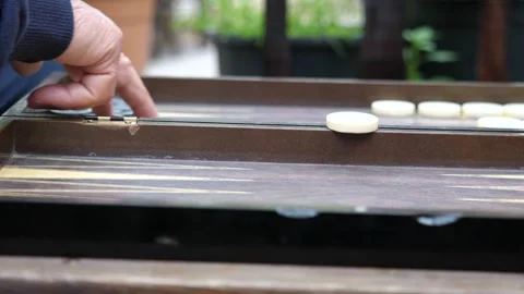 Hands of men playing backgammon Stock Footage 292740364