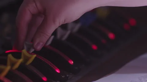 HANDS ON MIXING FADERS Stock Footage 140783794