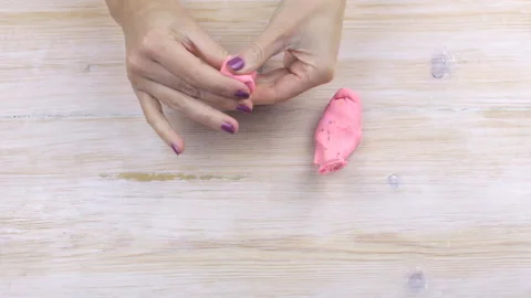 Hands mold plasticine geometric shapes 스톡 동영상 99506589