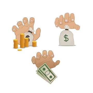 Hands on money Stock Illustration