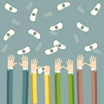 Hands with money Stock Illustration