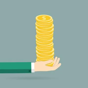 Hands with money Stock Illustration