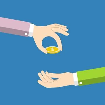Hands with money Stock Illustration