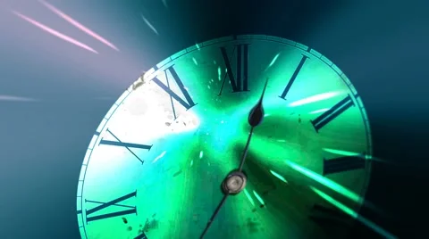 The hands move quickly. Futuristic clock, concept of time and space Stock Footage