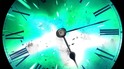 The hands move quickly. Futuristic clock, concept of time and space Stock Footage 63040575