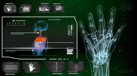 Hands - Multi Interface Scan - grey 01 Stock Footage 59517078