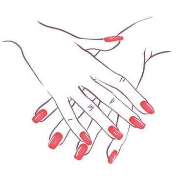 Hands with nailpolish Stock Illustration