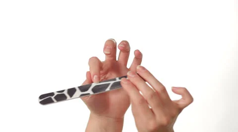 Hands Nails Brushing and Polishing Stock Footage 27117545