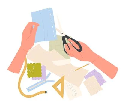 Hands needlework workshop Stock Illustration