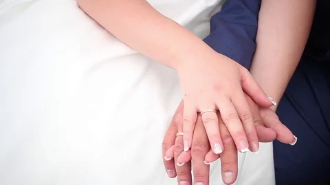 Hands of the newlyweds Stock-Footage 70005146