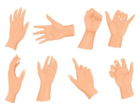 Hands normal skin icon set. Not required medicine cure or treatment. No need Stock Illustration