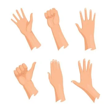 Hands normal skin icon set. Not required medicine cure or treatment. No need Stock Illustration