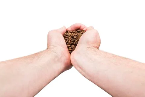 Hands offer coffee Stock Photos