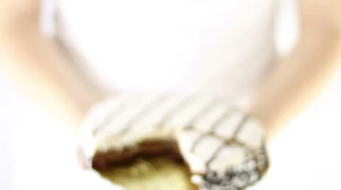 Hands Offering birthday cake Stock Footage 34865737