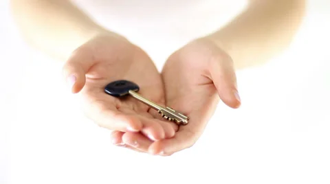 Hands Offering the key of your new home 스톡 동영상 34865689