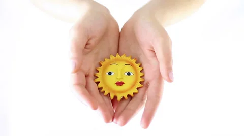 Hands Offering the sun Stock Footage 34866338