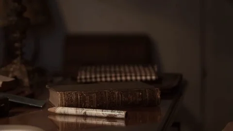 The hands of an old man are typing on an old typewriter, a writer's antique Stock Footage 99053679