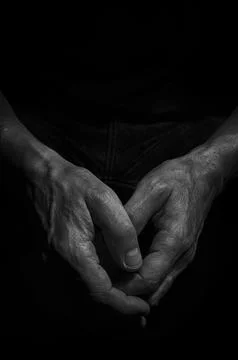 Hands of an old man Stock Photos