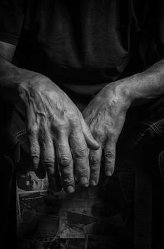 Hands of an old man Stock Photos