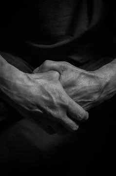 Hands of an old man Stock Photos