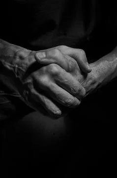Hands of an old man Stock Photos