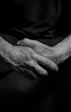 Hands of an old man Stock Photos