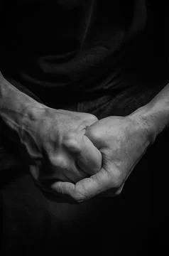 Hands of an old man Stock Photos