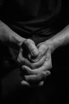 Hands of an old man Stock Photos