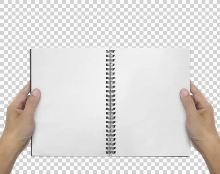 Hands with old note or empty book, transparent background Stock Illustration