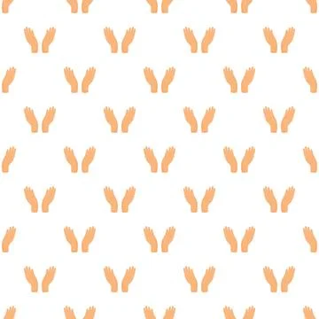 Hands open in requesting or offering gesture seamless pattern Stock Illustration